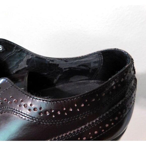 Nunn Bush Dress Flex Leather Oxford Shoes Mens Size 9.5 Dark Brown Wing Tip - Picture 13 of 14